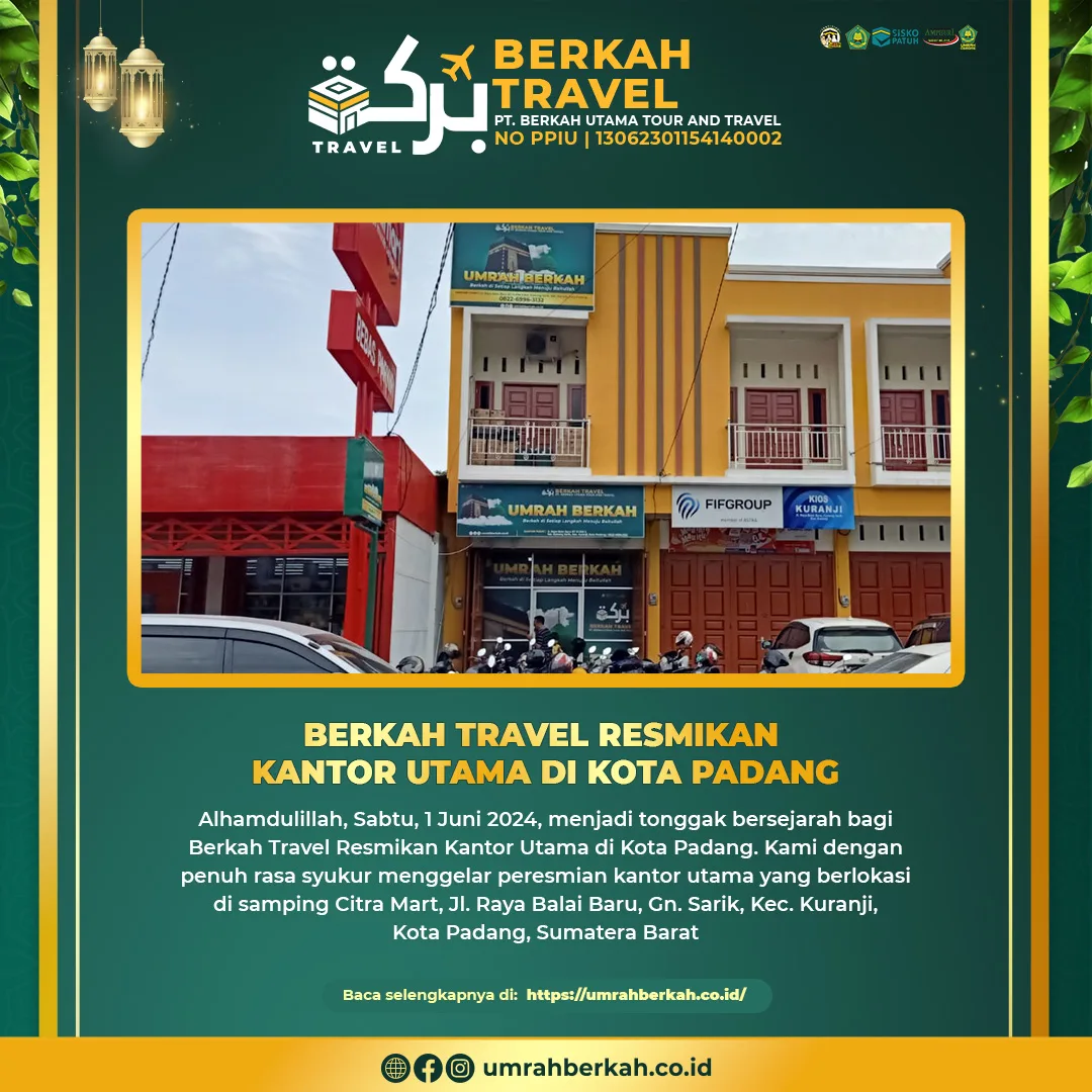 Berkah Travel Resmikan Kantor Utama di Kota Padang