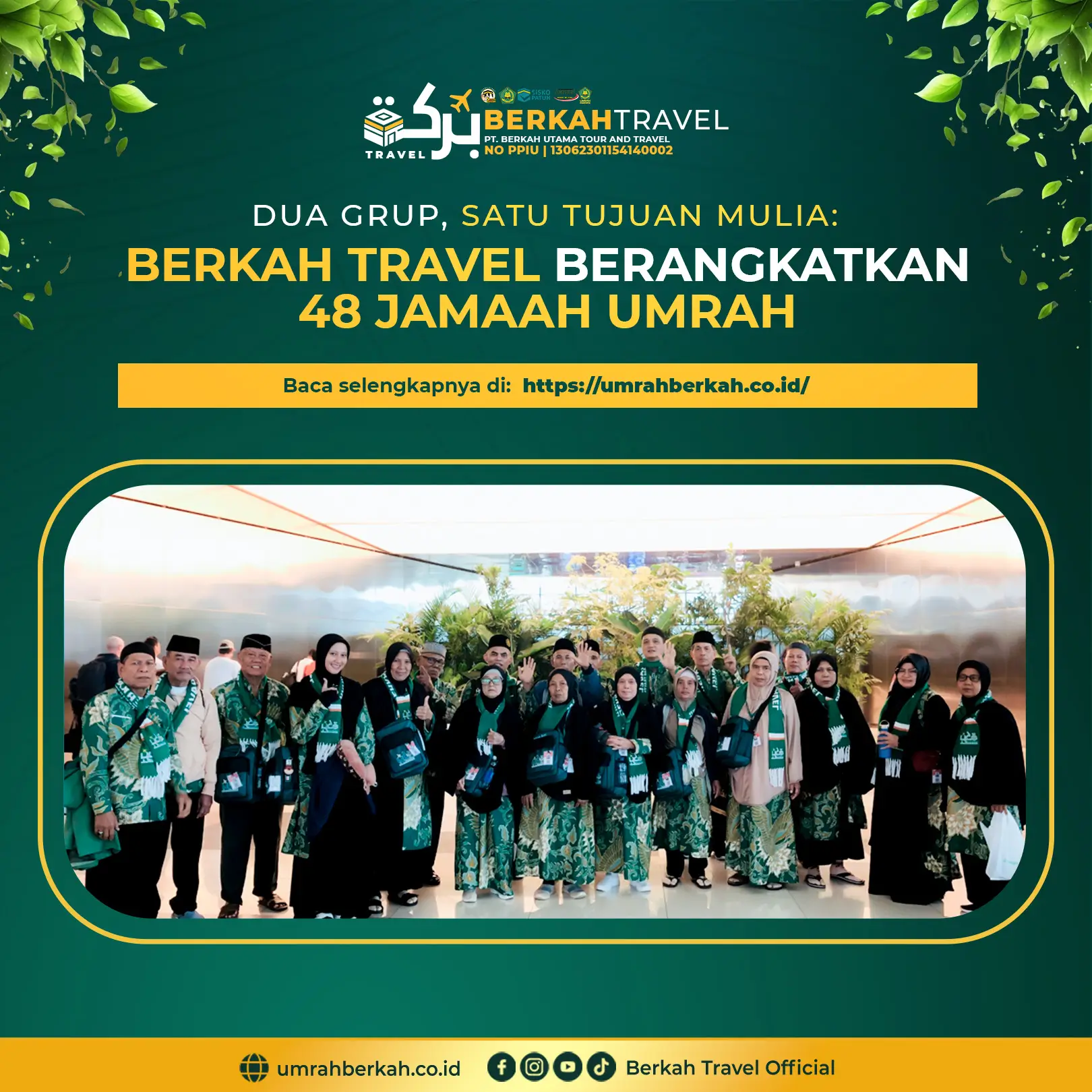 Berkah Travel Berangkatkan 48 Jamaah Umrah
